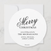 クリスマスの装飾が施された日の入り時の灯台 シーズンカード (裏面)