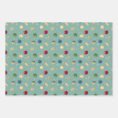 クリスマスの装飾とフローラ詳細 ラッピングペーパーシート (正面)