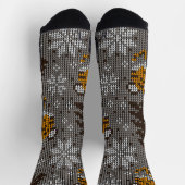 クリスマスの装飾と木のレトロの古典的なパターン ソックス (上部)