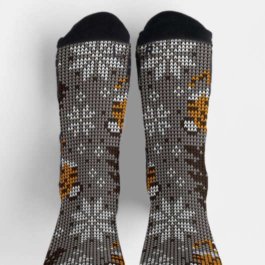 クリスマスの装飾と木のレトロの古典的なパターン ソックス (上部)