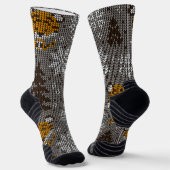 クリスマスの装飾と木のレトロの古典的なパターン ソックス (傾斜あり)