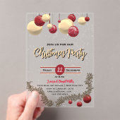 クリスマスの装飾と雪 アクリル招待状 (インサイチュ (ポータブル))