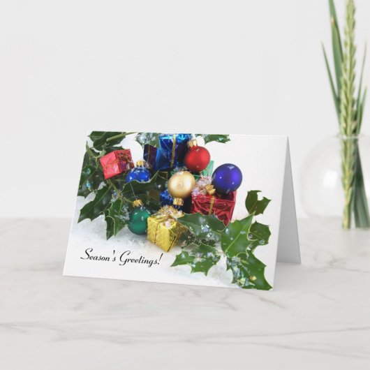 クリスマスの装飾の季節の挨拶! シーズンカード (正面)