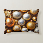 クリスマスの装飾の黄金の金箱 アクセントクッション (正面)