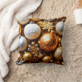 クリスマスの装飾の黄金の金箱 クッション (ブランケット)