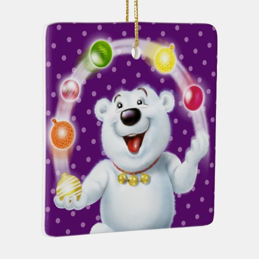 クリスマスの装飾はホッキョクグマをジャグリング。 セラミックオーナメント (右)
