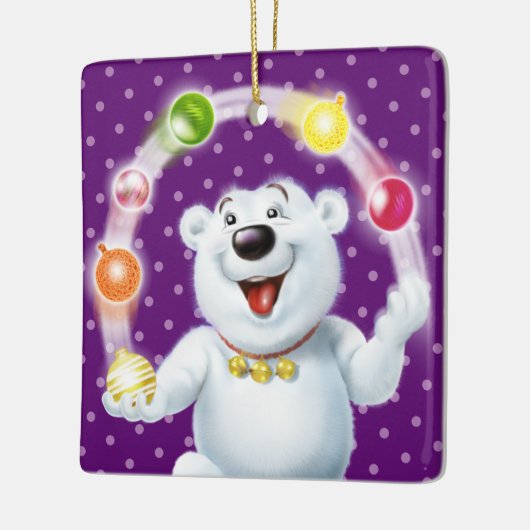 クリスマスの装飾はホッキョクグマをジャグリング。 セラミックオーナメント (左)