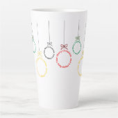 クリスマスの装飾テキストデザイン カフェラテマグ (正面)