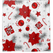 クリスマスの装飾パターン シャワーカーテン (正面)