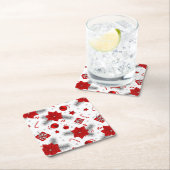 クリスマスの装飾パターン スクエアペーパーコースター (インサイチュ)