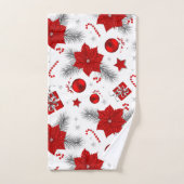 クリスマスの装飾パターン バスタオルセット (ハンドタオル)