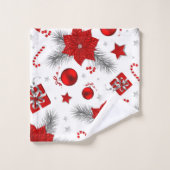 クリスマスの装飾パターン バスタオルセット (ウォッシュタオル)