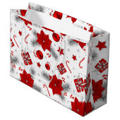 クリスマスの装飾パターン ラージペーパーバッグ (正面アングル)