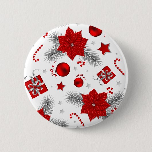 クリスマスの装飾パターン 缶バッジ (正面)