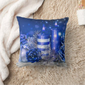 クリスマスの装飾用クッションか蝋燭およびマツ円錐形 クッション (ブランケット)