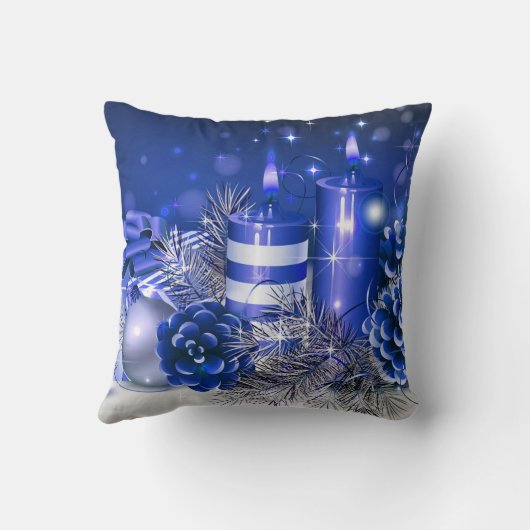 クリスマスの装飾用クッションか蝋燭およびマツ円錐形 クッション (裏面)