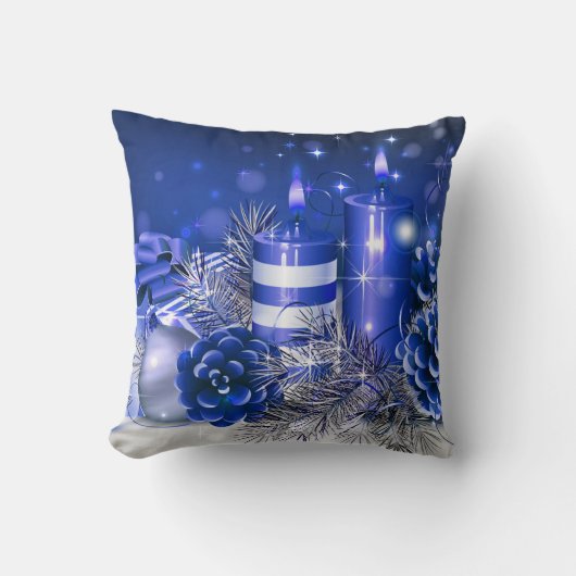 クリスマスの装飾用クッションか蝋燭およびマツ円錐形 クッション (正面)
