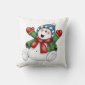 クリスマスの装飾用クッションか雪だるま クッション (正面)