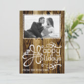 クリスマスの装飾的なタイポグラフィ木Groupon シーズンカード (スタンド正面)