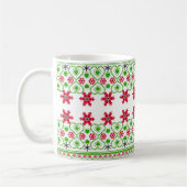 クリスマスの装飾的な雪の結晶 コーヒーマグカップ (左)