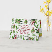 クリスマスの装飾 水彩画アート カード (黄色い花)