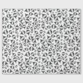 クリスマスの装飾（白黒） ラッピングペーパー (フラット)