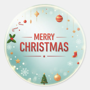 クリスマスの要素を持つメリークリスマス ラウンドシール