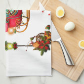 クリスマスの要素 キッチンタオル (四つ折り)