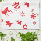 クリスマスの要素 キッチンタオル (折り畳み)