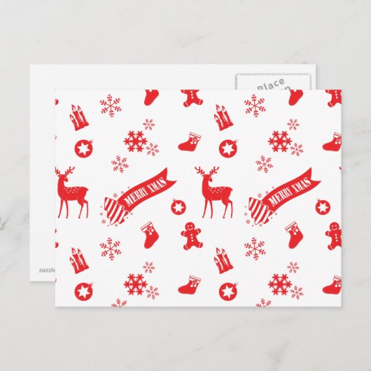 クリスマスの要素 シーズンポストカード (正面/裏面)