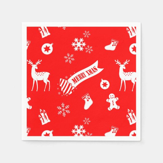 クリスマスの要素 スタンダードカクテルナプキン (正面)
