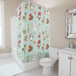 クリスマスの要素  トナカイ  妖精 シャワーカーテン