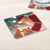 クリスマスの親切心1 スクエアペーパーコースター (アングル)