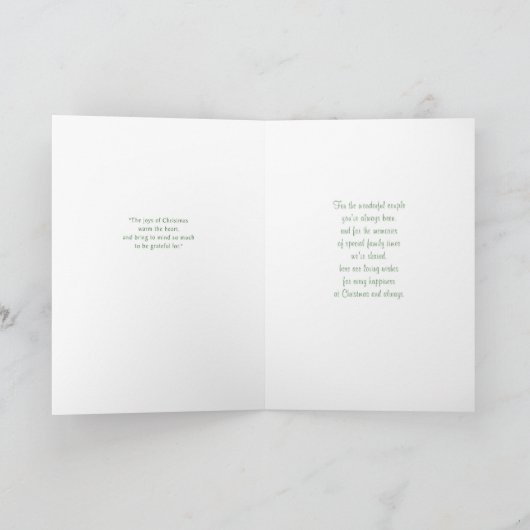 クリスマスの親愛なる息子そして彼の妻のため シーズンカード (内部)