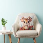 クリスマスの角が生えた愛らしい赤ちゃん鹿 クッション (椅子)