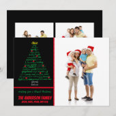 クリスマスの言葉の木 -- クリスマスカード 招待状 (正面/裏面)