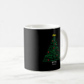 クリスマスの言葉 ツリー ブラックマグ コーヒーマグカップ (正面右)