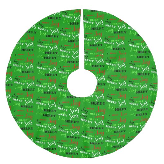 クリスマスの言葉 ブラッシュドポリエステルツリースカート (正面)