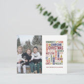 クリスマスの言葉 ホリデー フォト ポストカード (スタンド正面)