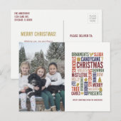 クリスマスの言葉 ホリデー フォト ポストカード (正面/裏面)