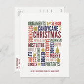 クリスマスの言葉 ホリデー ポストカード (正面/裏面)