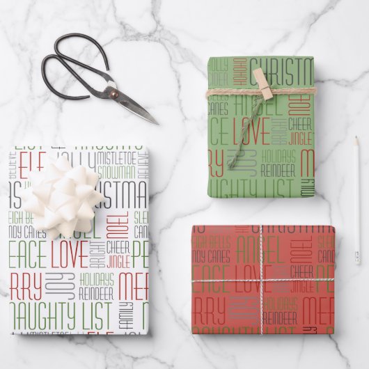 クリスマスの言葉 ラッピングペーパーシート (正面)