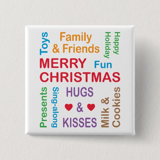 クリスマスの言葉 缶バッジ (正面)
