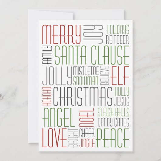 クリスマスの言葉 – Holidayzfordayz シーズンカード (正面)