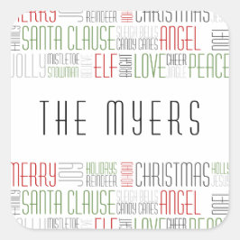 クリスマスの言葉 – Holidayzfordayz スクエアシール