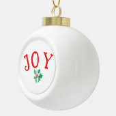 クリスマスの言葉"JOY" – 季節の休日フレーズ セラミックボールオーナメント (右)