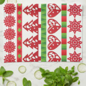 クリスマスの記号 キッチンタオル (折り畳み)