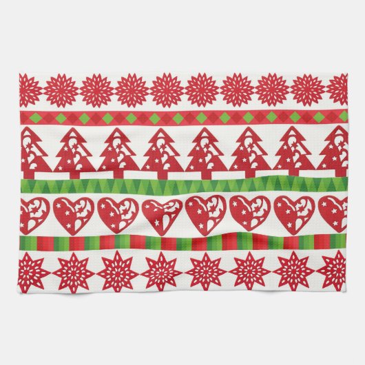 クリスマスの記号 キッチンタオル (横)