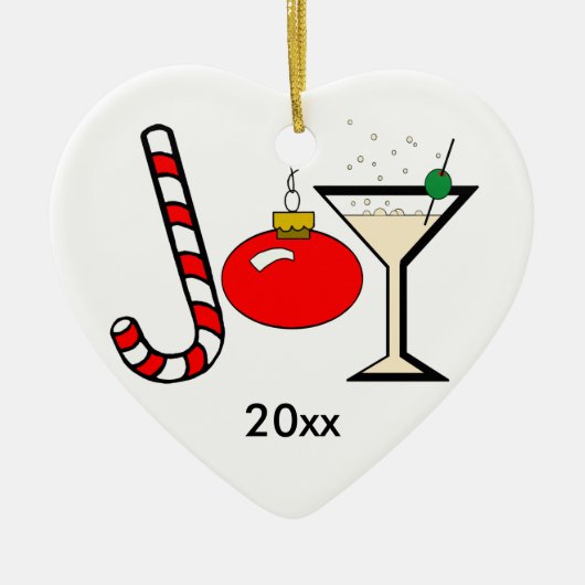 クリスマスの記念品のオーナメントの赤い喜び セラミックオーナメント (正面)