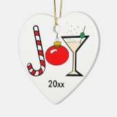 クリスマスの記念品のオーナメントの赤い喜び セラミックオーナメント (左)